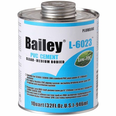 Клей L-6023 473 мл Bailey для ПВХ труб до 200 мм