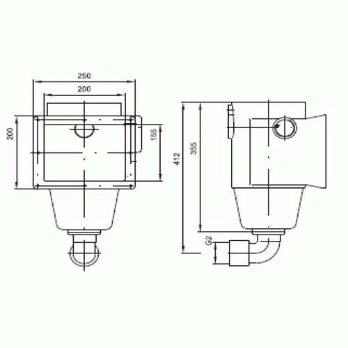 Скиммер 240 мм AllFit (Hugo Lahme), с 1 выходом, вн. р. 2", бронза