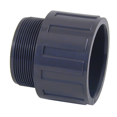 Переходная муфта ПВХ (клеевая-нар.резьба BSP) DxG 50 x 1 1/2", PN10