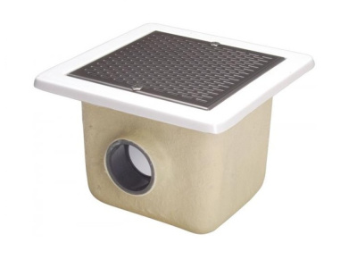 Слив донный для бетонных бассейнов, 330 x 330 мм., AISI-316