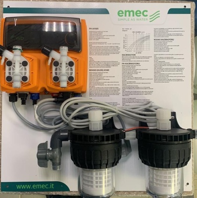 Автоматическая станция дозирования Emec WDPHRX на панели, Redox + Рн