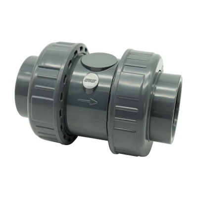 Обратный клапан подпружиненный, ПВХ, EPDM, D 75 мм, PN 10, разборное муфтовое окончание