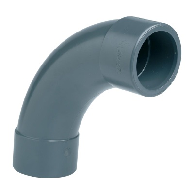 Отвод плавный 90 гр ПВХ AQ клеевой ф 63 мм, PN16