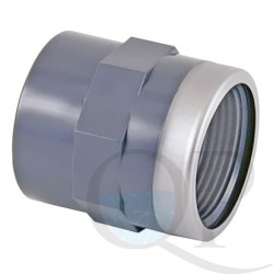 Муфта ПВХ (клеевая-BP BSP, усиленная кольцом) d*G 50*1 1/2", PN16