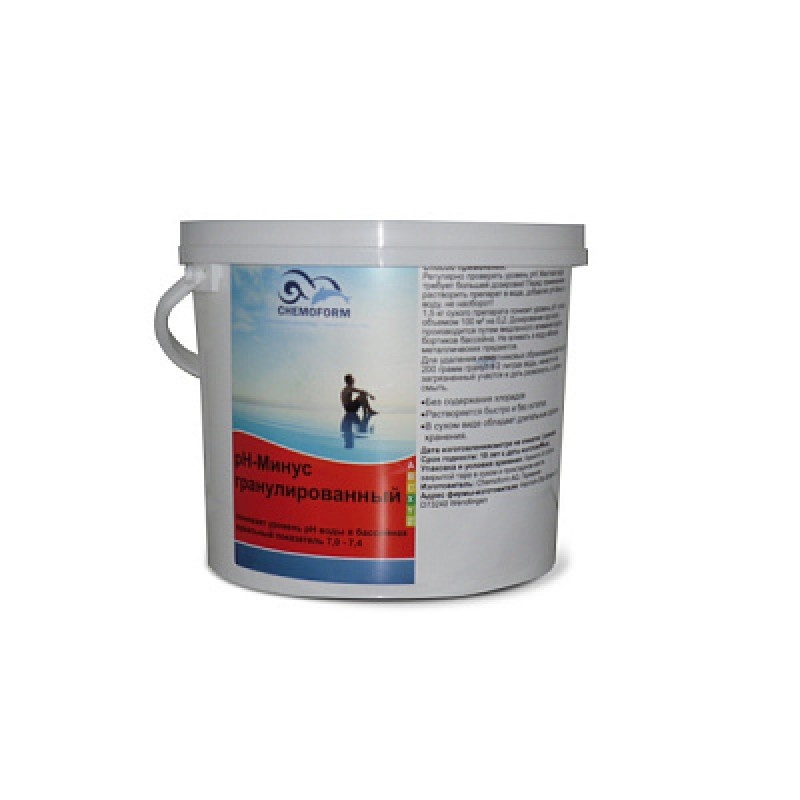 Cредство для понижения кислотности (pH) воды "Chemoform" pH-минус гранулированный, 25 кг
