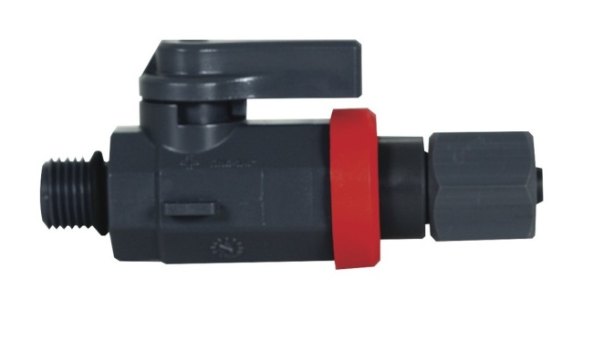 Шаровый кран PVC "Descon", DN 6 - 1/4", для измерительной воды; подсоединение 8/6 мм из PVC