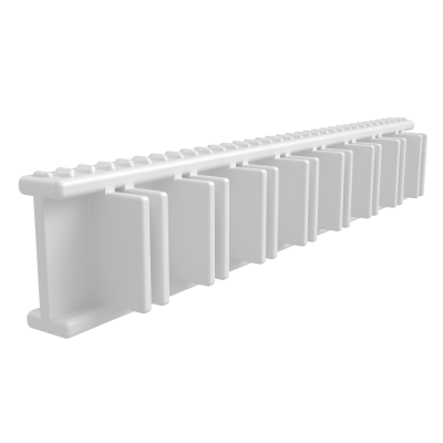 Угловой сегмент переливной решётки ACON 195х34 мм, цвет белый