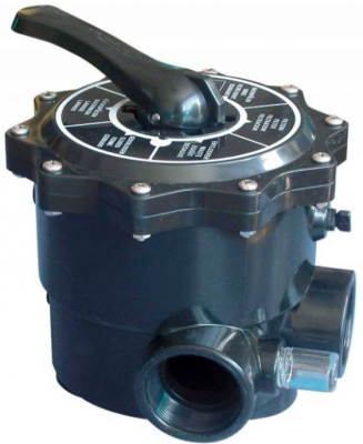 Боковой 6-ти поз. клапан Gemas 2", ABS-пластик, черный (соедин. - клеевое)