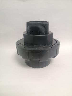 Муфта разборная (распаковщик) с наружной резьбой ф 63х2" ПВХ серая