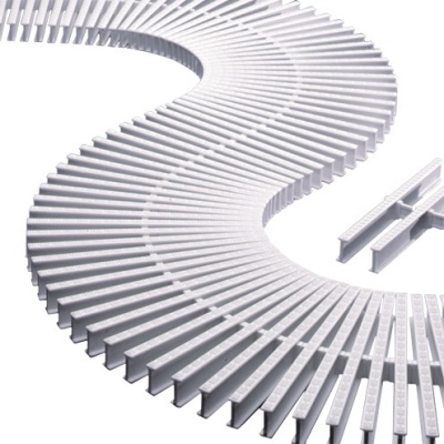 Решетка переливная, высота 22 мм, ширина 195 мм, цвет белый, арт. 11107