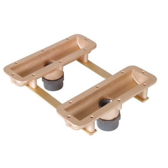 Закладная часть аэромассажа (air-bubble seat), короткая (240 мм), 2 выхода, с ПВХ-ниппелем, Hugo Lame