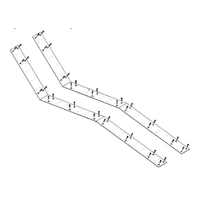 Лицевая часть 1-местного аэромасс. лежака (накладка из нерж. стали комплект из 2 шт.), Hugo Lame