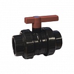 Кран шаровой ПВХ AQ (упл-е шара PE, ост-е EPDM) разб. муфт. оконч. клеевой ф 20 мм